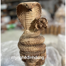 Mua Tượng  con rắn phong thủy cầu tài lộc bằng gỗ ngọc Am thơm nức cao 30cm