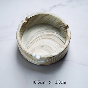 Mua Gạt Tàn Tròn Phong Cách Bắc Âu Vân Đá Trắng Size 10.5x3.3cm