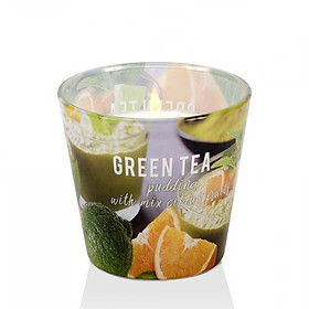 Ly nến thơm Bartek Candles BAT6427 Green Tea Pudding 115g (Hương trà xanh hoa quả)