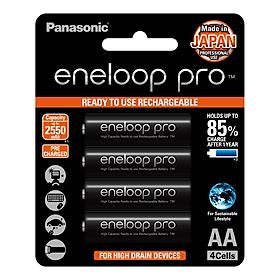 Mua Pin sạc Panasonic Eneloop AA 2550mah BK-3HCCE4BT5 (Vỉ 4 viên) (Đen) - Hàng chính hãng