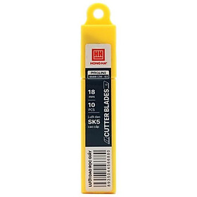 Hộp 10 Lưỡi Dao Rọc Giấy SK5 18 mm ZM-03 - Hồng Hà 6688