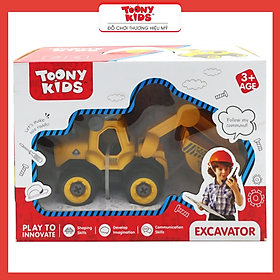 Đồ Chơi Xe Cần Cẩu TOONYKIDS - Đồ Chơi Xe Lắp Ráp Cho Bé - Excavator TN048 [Tặng Kèm Sticker]