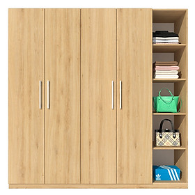 Mua Tủ quần áo gỗ MDF Tundo 4 cánh 5 ngăn màu vàng 220 x 55 x 220cm