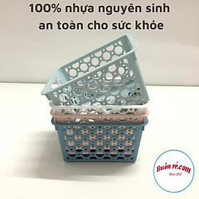 Khay nhựa chữ nhật, rổ nhựa B5, A4 Việt Nhật đa năng đựng tài liệu, đồ dùng văn phòng, học tập nhỏ gọn tiện lợi br01340