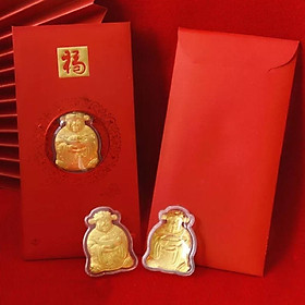 Bao Thần Tài Hong Kong  Mạ Vàng 24k Lì xì Tết