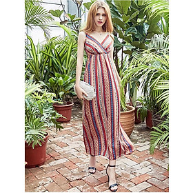 Đầm Maxi 2 Dây Dạo Phố Biển Họa tiết Thổ Cẩm Điệu Đà Xinh Xinh - BY1131