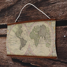 Hình ảnh 1:6 1:12 Dollhouse Miniature Room Decoration Big Map of the World Banner DIY Accs