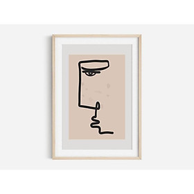 Tranh treo tường | Tranh nghệ thuật trừu tượng - Abstract Face Print, Black Art, Line Drawing, Scandinavian Wall Art 01