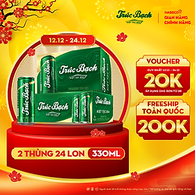 Combo 2 Thùng Bia Trúc Bạch - Thùng 24 lon 330ml