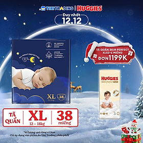 Tã quần Huggies Naturemade ban đêm XL 38 miếng