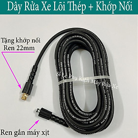 Mua Dây rửa xe Lõi Thép 10  15  20m Dây rửa xe áp lực cao tặng kèm khớp đồng nối dài dây