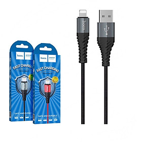 Cáp sạc nhanh bọc dù hoco x38 New iphone 2.4a - dây sạc siêu bên lightning cho ipad giao mầu ngẫu nhiên - hàng chính hãng