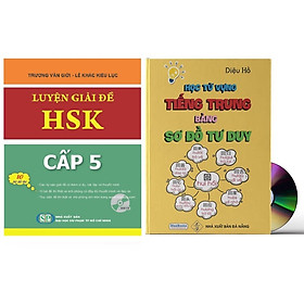 Combo 2 sách Luyện giải đề thi HSK cấp 5 có mp3 nge +Học tiếng Trung bằng Sơ Đồ Tư Duy+DVD tài liệu