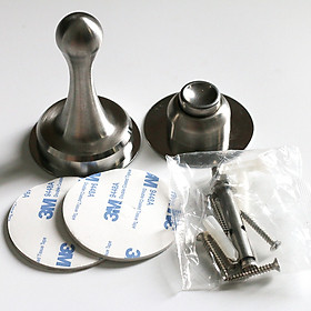 Bộ chặn cửa Inox 304 chống va đập - dán tường hoặc khoan tường - có sẵn keo dán và đinh ốc - HOBBY PKCC1