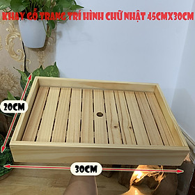 [30cm x 20cm] Khay gỗ chữ nhật trang trí món ăn - khay gỗ đựng đồ ăn phong cách Nhật Bản - Gỗ thông
