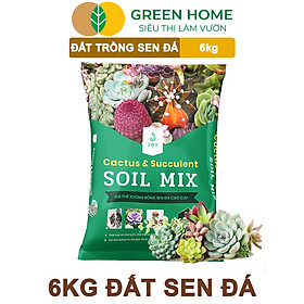 Đất Trồng Sen Đá Greenhome, Soil Mix, Bao 6kg, Trộn Sẵn, 85% Đá Khoáng, Phát Rễ Nhanh, Lên Màu Nhanh, Thoát Nước Tốt - 1 BAO ĐẤT SEN ĐÁ 6KG