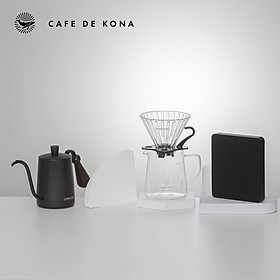 Bộ combo pha cà phê V60 02 màu đen đẳng cấp CAFE DE KONA