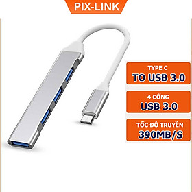 Bộ chuyển đổi TYPE-C sang USB 3.0, cáp chuyển đổi Type-c sang 4 cổng USB tốc độ cao - Hàng chính hãng/ Hàng nhập khẩu