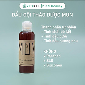 Dầu gội thảo dược MUN Sinh Dược chiết xuất Bồ Kết, Tinh dầu Bưởi, Hương Nhu Ecobuff