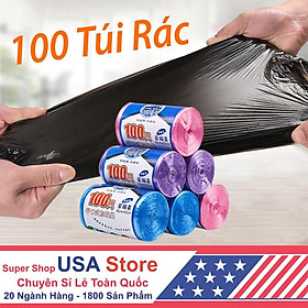 Mua Cuộn 100 TÚI ĐỰNG RÁC T7 - Bao Bịch Nilong Bọc Rác Nhiều Màu - Size 45X50Cm