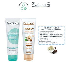 Combo Kem dưỡng da tay bị khô Karite Evoluderm 150ml và kem dưỡng da chân Karite Evoluderm 125ml