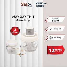 Máy Xay Thịt Thủy Tinh 2 Cối SEKA SK2287 - 1 Cối SK2288 - Xay Thực Phẩm Đa Năng - 500W (Model 2024) - Hàng Chính Hãng