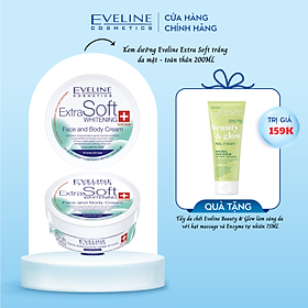 [Tặng 1 tẩy da chết Hàn] Kem Dưỡng Trắng Da Mặt Và Toàn Thân Eveline Extra Soft Whitening 200ml