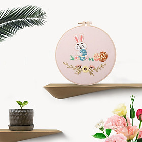 Rabbit Embroidery Starter  Handmade Cross Stitch Needlework Home Decor Supplies