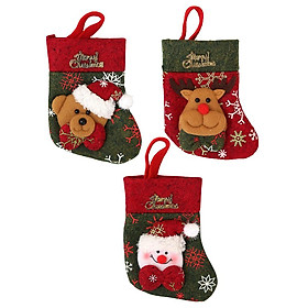 3x Christmas Stocking Socks Boots Gift Bag Decor Party Accessories