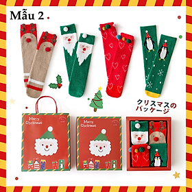 Set Tất Chân Gia Đình Noel Cao Cấp 4 Đôi Mixi Kids TAT0014B