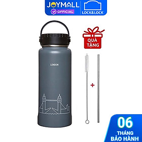 Bình Giữ Nhiệt Lock&Lock Riga Tumbler LHC4160 (897ml) - Hàng Chính Hãng, Bằng Thép Không Gỉ, Có Lưới Lọc Inox - Tặng Kèm Ống Hút Và Cọ Rửa Ống Hút