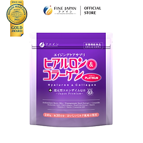 Bột Uống Hyaluron & Collagen + Ubiquinol Platinum FINE JAPAN hạn chế lão