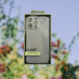 Ốp lưng Memumi màu xám dành cho iPhone 15 Pro / 15 Pro Max - hàng chính hãng