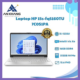 Mua Laptop HP 15s fq5160TU 7C0S1PA (Core i5 1235U/ 16GB/ 512GB SSD/ Intel Iris Xe Graphics/ 15.6inch Full HD/ Windows 11 Home/ Bạc) - Hàng Chính Hãng - Bảo Hành 12 Tháng Tại HP Việt Nam