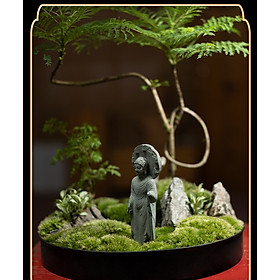 Tượng Phật Bằng Đá Sa Thạch Xanh Dùng Trang Trí Tiểu Cảnh, Bonsai, Thủy Sinh Bể Bán Cạn Terrarium