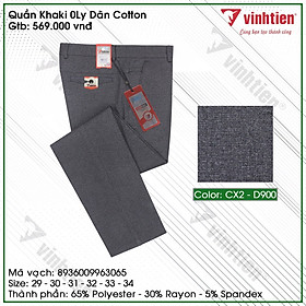 Quần Kaki 0Ly Nam Dãn Cotton Classic Vĩnh Tiến 569 - Nhiều Màu