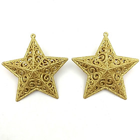 Bộ 2 Hình Sao Trang Trí Giáng Sinh 10cm 2326 - Màu Vàng Gold