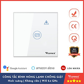 Mua Công Tắc Bình Nóng Lạnh Thông Minh Vconnex - Điều khiển từ xa  chống giật an toàn  Wifi 2.4 Hz  công suất 2500W - Bảo hành 2 năm