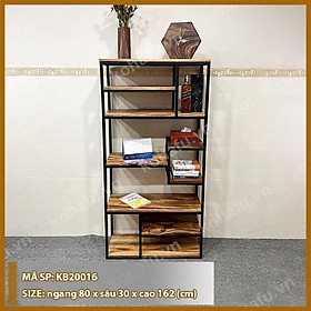 Mua Kệ Sách/ Kệ Trang trí Khung Sắt Mặt Gỗ Me Tây Nguyên Tấm KB20016