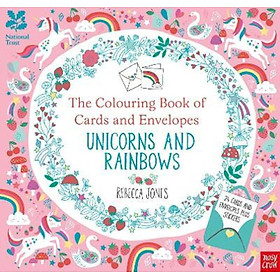 Sách - National Trust: The Colouring Book of Cards and Envelopes - Unicorns and by Rebecca Jones (UK edition, paperback)