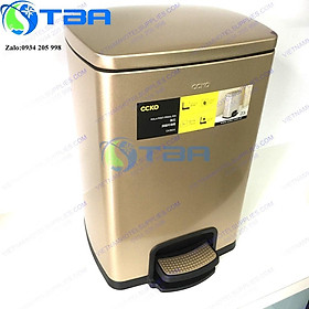 Mua Thùng rác cao cấp CCKO 20L màu sampanh hình trụ chữ nhật nhập khẩu