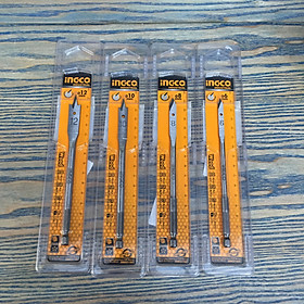 Bộ 4 Mũi khoan gỗ đầu dẹp 6,8,10,12mm Ingco