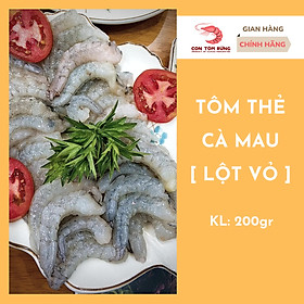 Tôm thẻ Cà Mau - Đã lột vỏ 200gr - Con Tôm Rừng