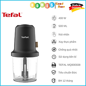 Máy Xay Thịt, Thực Phẩm Đa Năng TEFAL MQ80E838 Eco Respect Chopper, Sản Xuất Tại Pháp, Dung Tích 0.5L, Công Suất 500W - Hàng Nhập Khẩu Đức