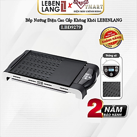 Bếp nướng điện không khói LEBENLANG LBD9279 khay nướng tháo rời, công suất 1400W - hàng chính hãng