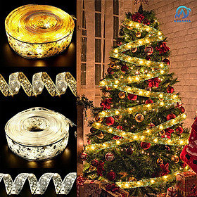 Mua Dây Led Ruy Băng Trang Trí Cây Thông Giáng Sinh Noel Gói Quà 3 Pin AA