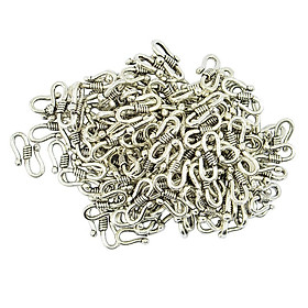 3-6pack 100 Pieces Tibetan Silver S Hook Clasp DIY Jewelry Earring Findings