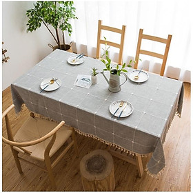 Mua 5+ Mẫu khăn trải bàn đẹp LanDecor vải sợt dệt cotton cao cấp họa tiết ô vuông sang trọng (đủ kích thước