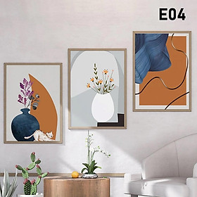 Set 3 tranh treo tường, tranh phòng khách, tranh treo tường phòng ngủ có sẵn đinh đóng tường, canvas, HALO Decor