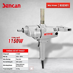 MÁY KHOAN 2 TAY 13MM 1150W 532301 SENCAN - HÀNG CHÍNH HÃNG